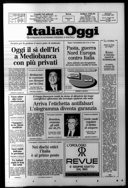 Italia oggi : quotidiano di economia finanza e politica